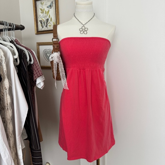 Joe Boxer Dresses & Skirts - vintage pink joe boxer strapless mini dress swim coverup